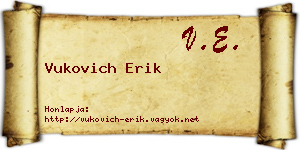 Vukovich Erik névjegykártya